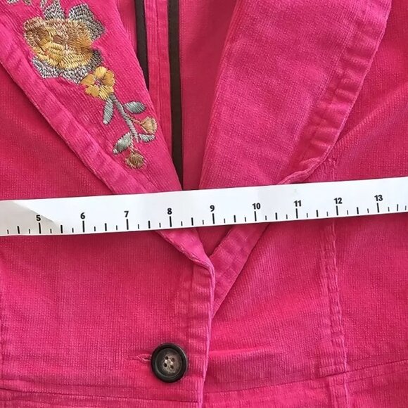 TM True Meaning Womens Jacket, Blazer Coat Corduroy, Embroidered Jacket, Medium - Picture 10 of 16